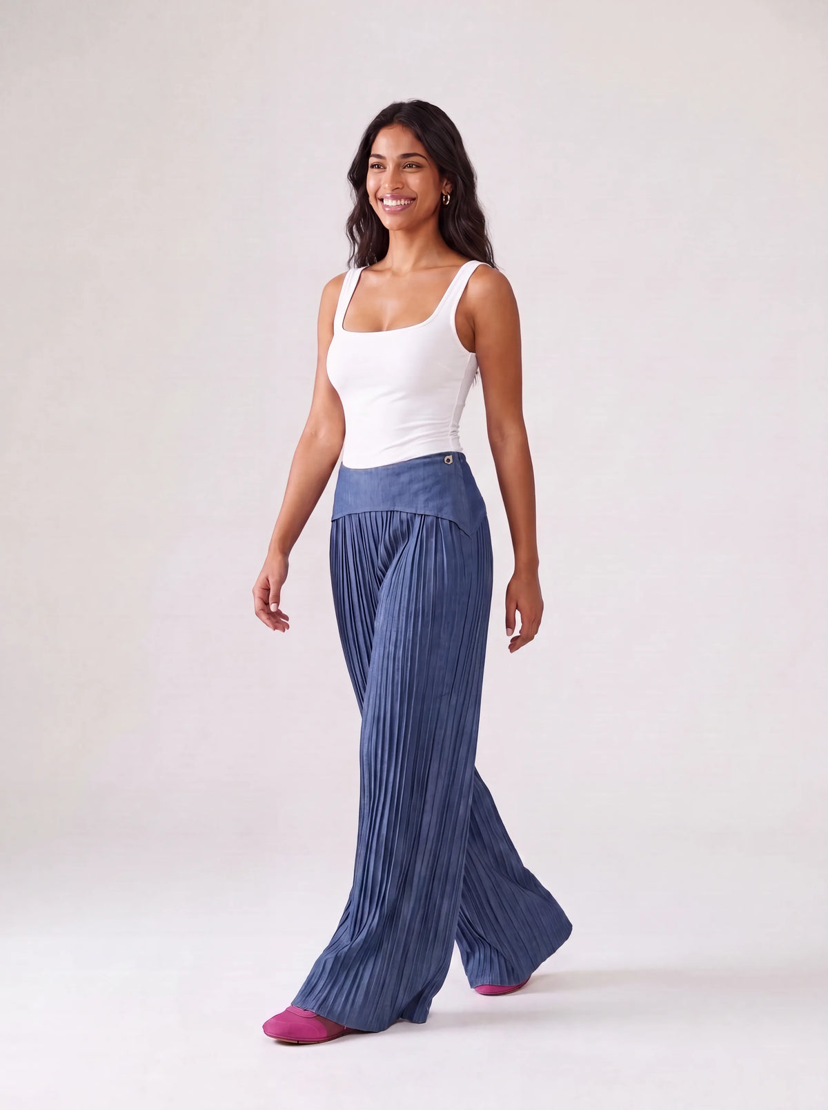 Skirt Waist Pleat Pants